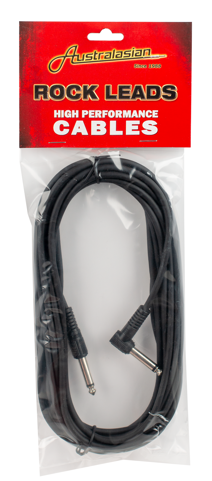 Australasian | DSC20 | 20 ft Right Angle Instrument Cable | Black Australasian | DSC20 | 20 ft Right Angle Instrument Cable | Black